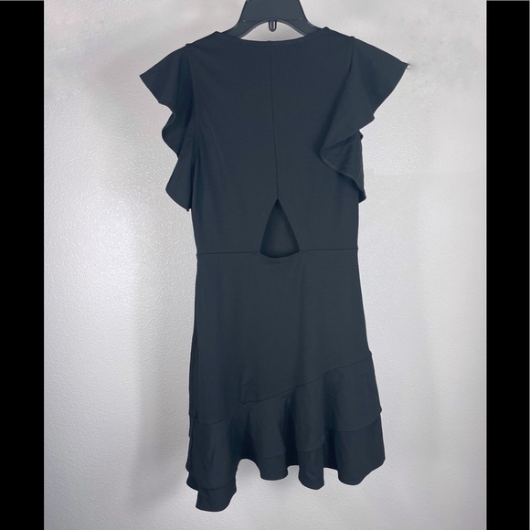 Rebecca Minkoff Spahira Black Dress Ruffle Size 2 - Picture 3 of 7